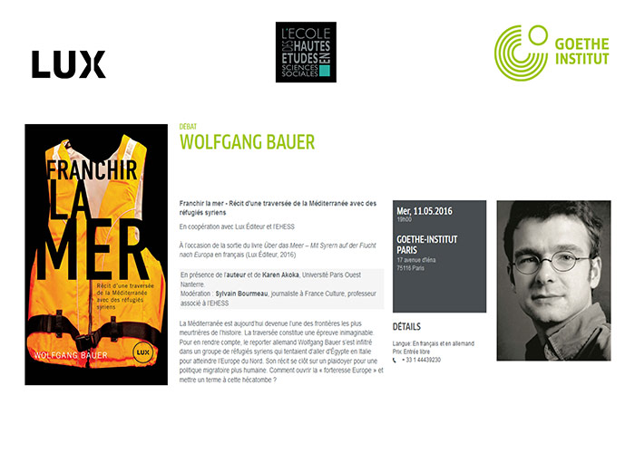 Wolfgang Bauer au Goethe-Institut de Paris